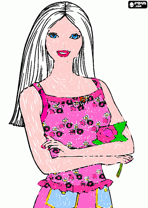 раскраска Девушка с розой