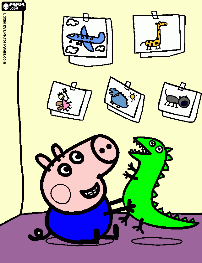 раскраска Джордж с динозавром