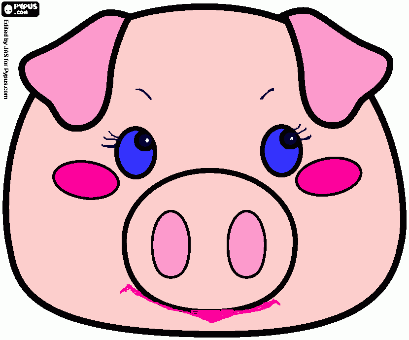 раскраска маска свиньи