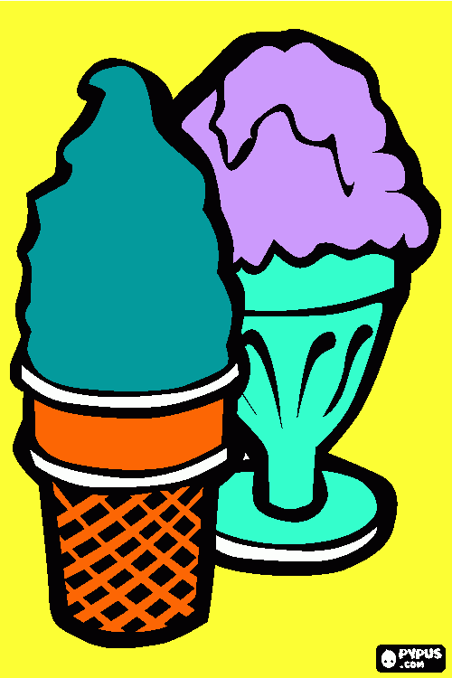 раскраска мороженое