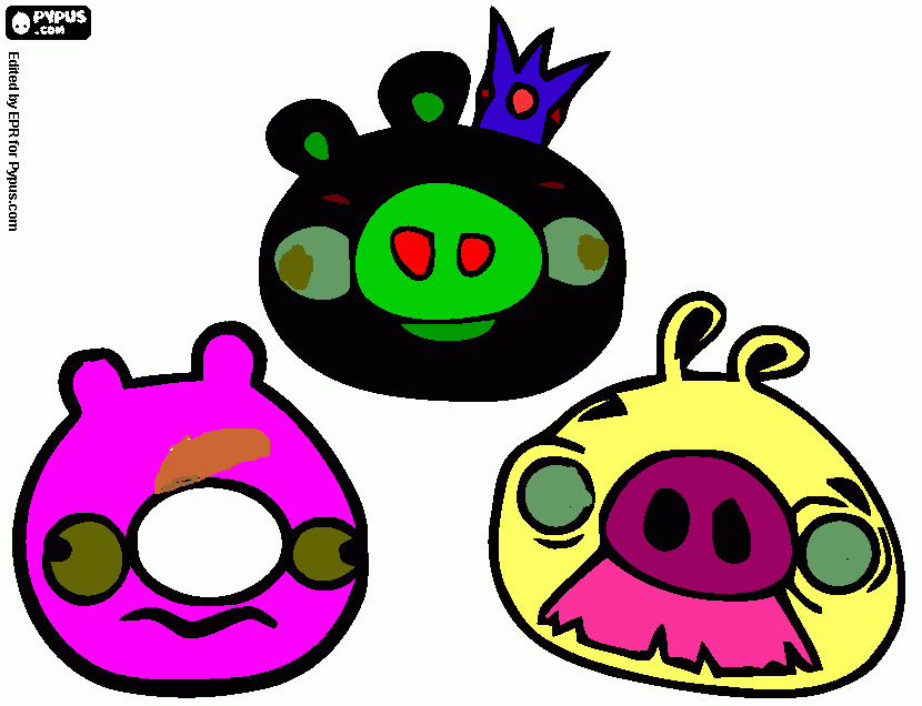 раскраска bad piggies