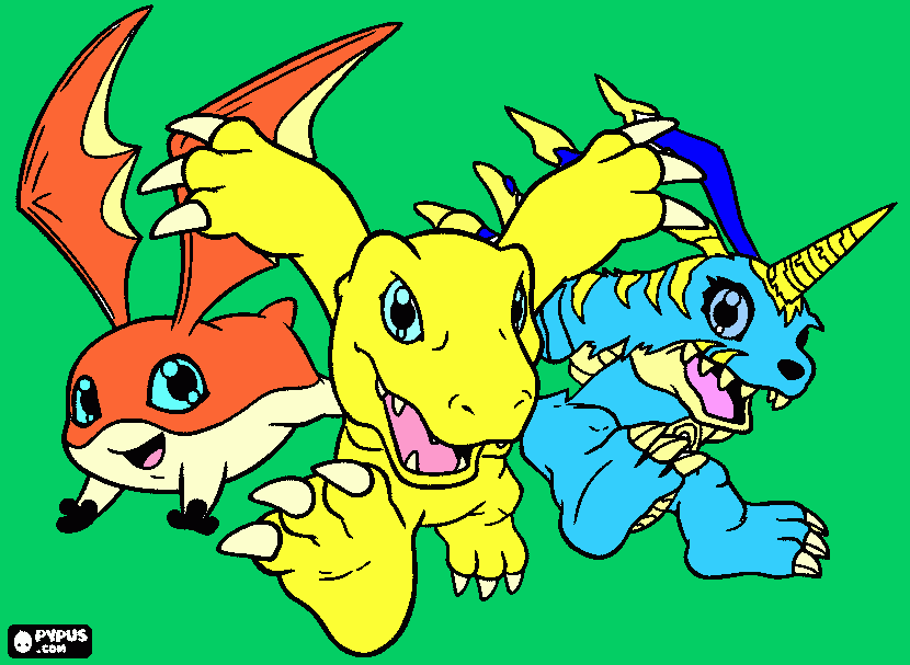 раскраска digimon