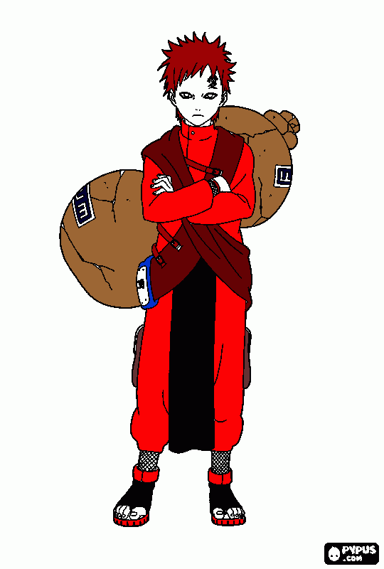раскраска naruto/gaara