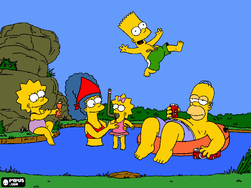 раскраска Simpsons раскраска на компьютере