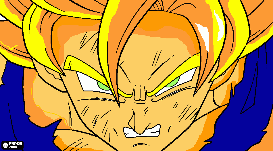 раскраска son goku ssj 2