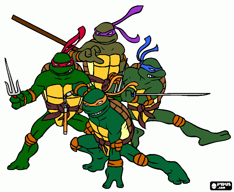 раскраска TMNT