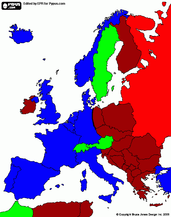 раскраска Европа 2020