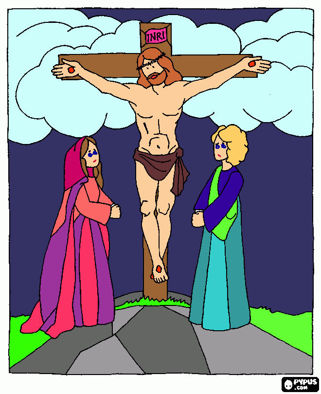 раскраска Иисус на кресте