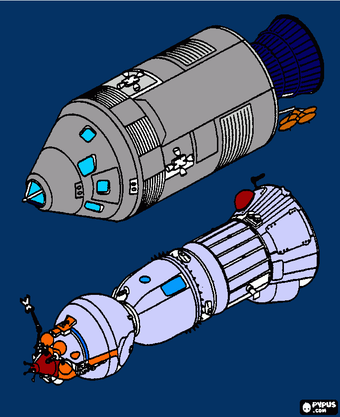 раскраска КА аполлон (США) & ЛЗ (СССР) 