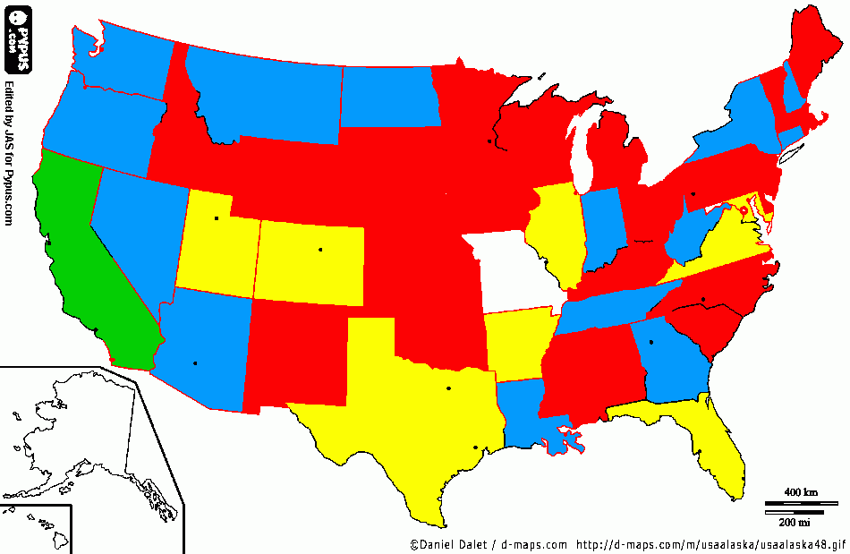 раскраска Карта США