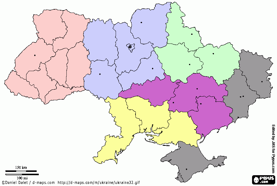 раскраска Карта регионов