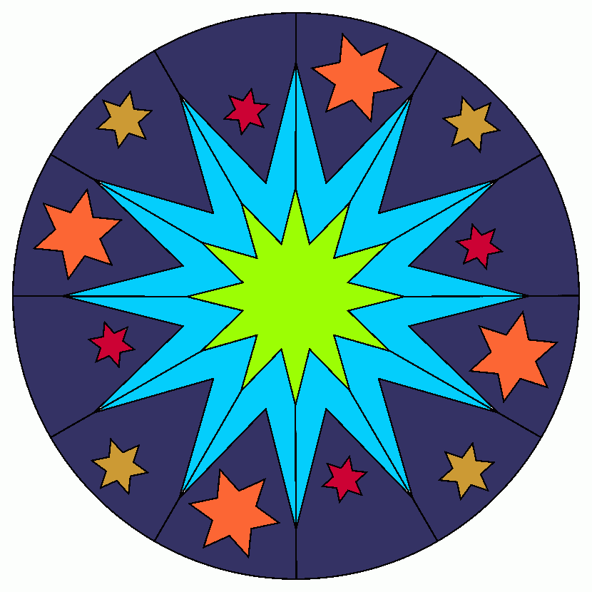 раскраска Мандала звезды