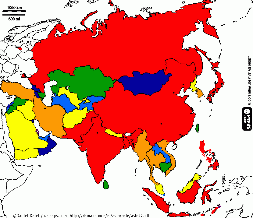 раскраска Население Азии