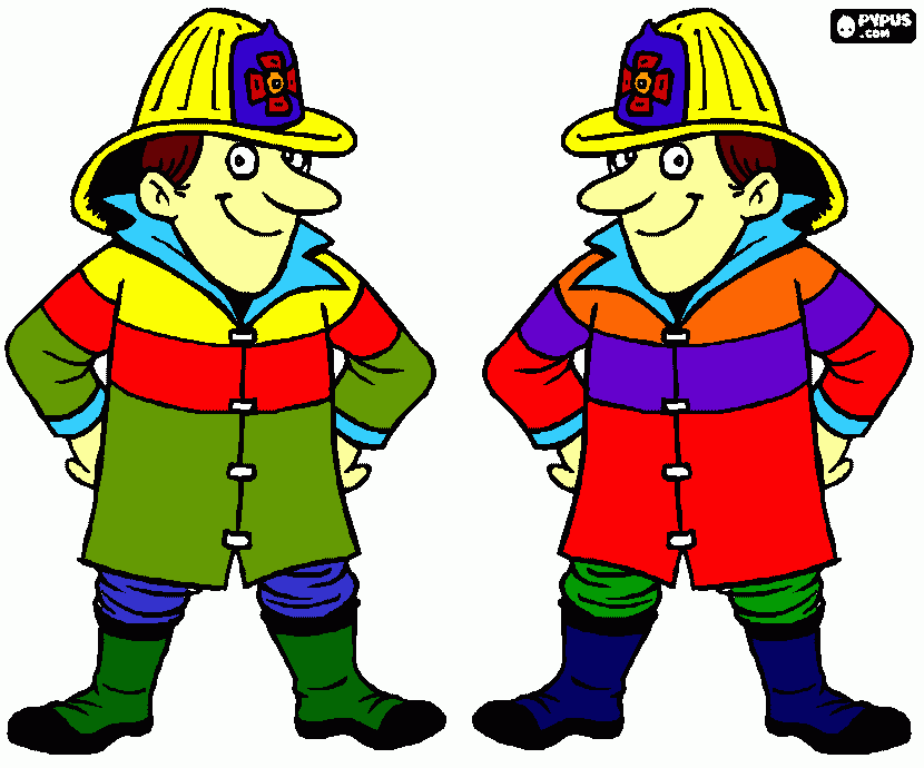 раскраска Пожарники