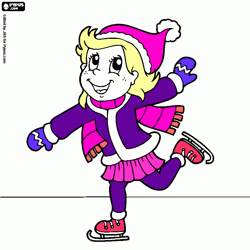 раскраска Фигуристка