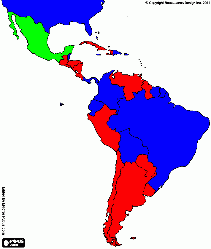 раскраска Южная Америка 2020