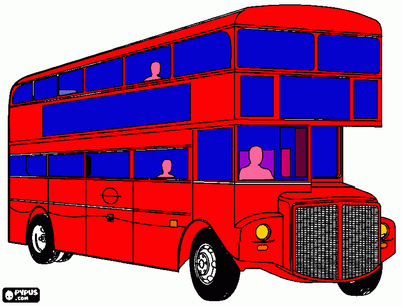 раскраска двухэтажный автобус