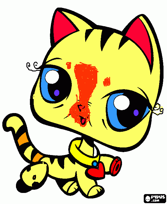 раскраска желтая кошка