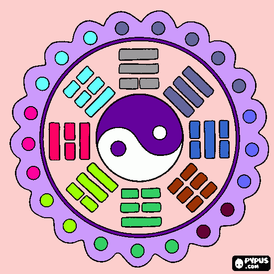 раскраска мандала инь-ян