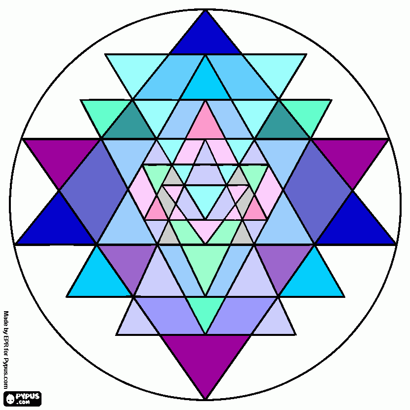 раскраска мандала - треугольники