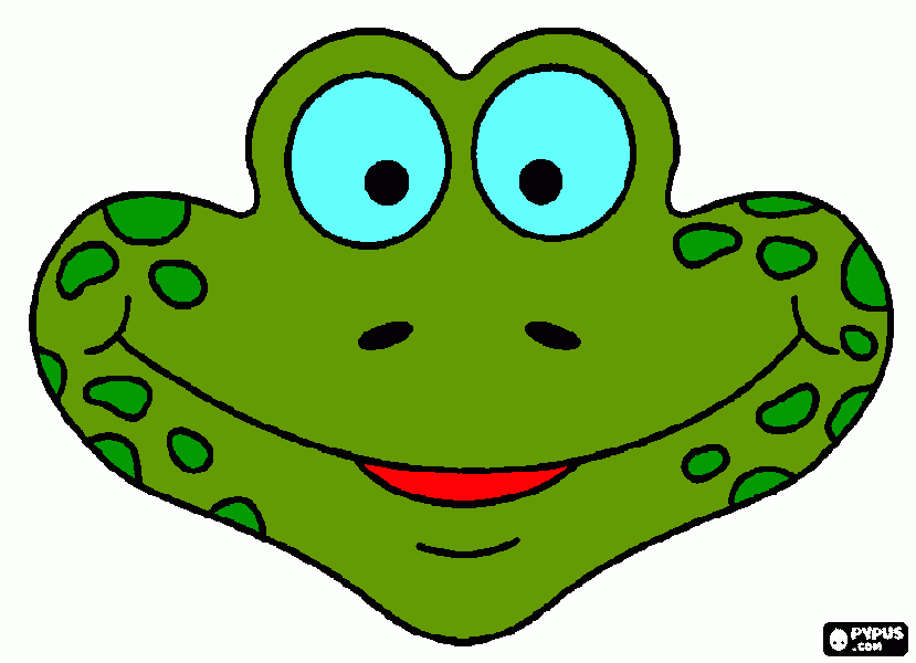 раскраска маска лягушки