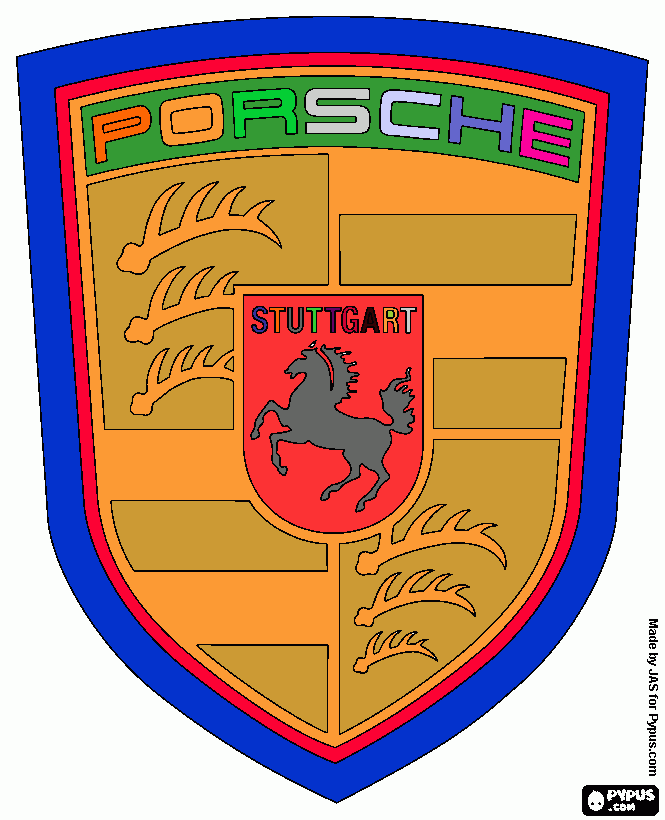раскраска порш