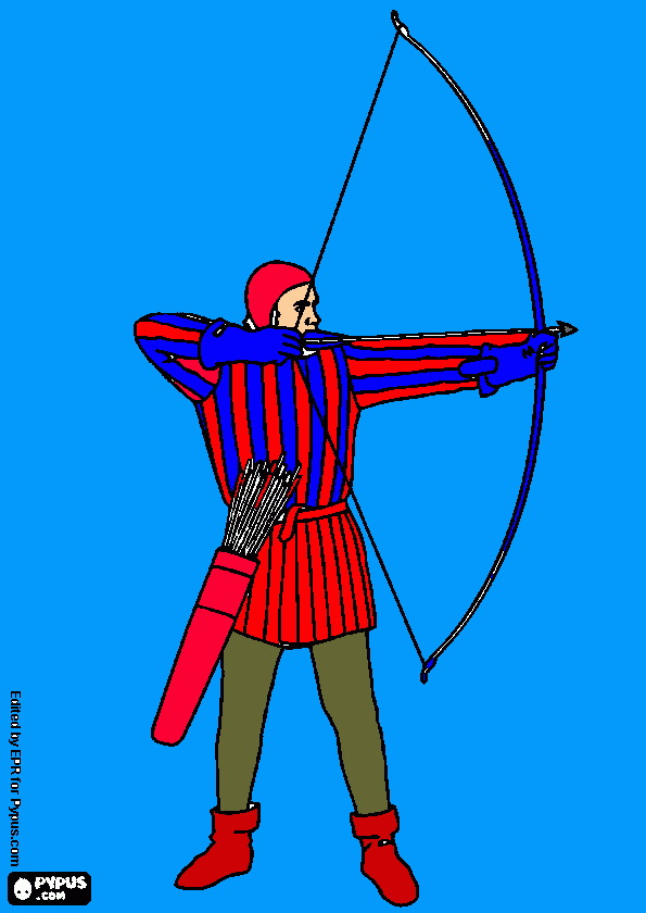 раскраска рисунок лучник