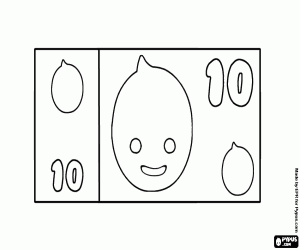 раскраска 10 банкнот, банк Pypus