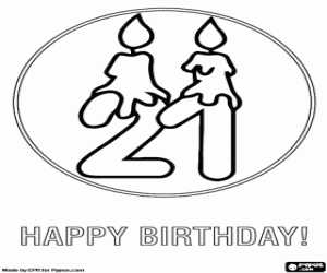 раскраска 2 и 1 с зажженными свечами