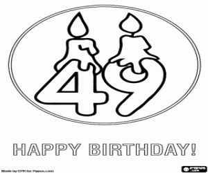 раскраска 4 и 9 на день рождения