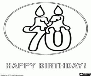 раскраска 7 и 0 с зажженными свечами