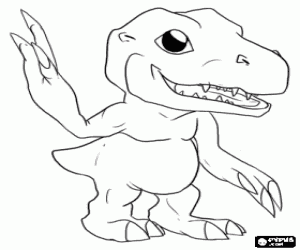 раскраска Agumon, digimon