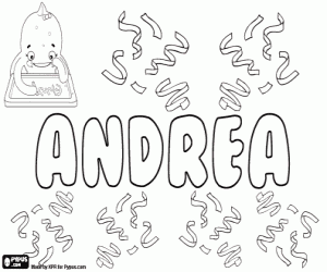 раскраска Andrea, имя для девочки