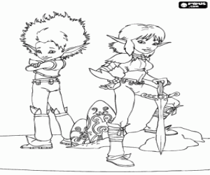 раскраска Arthur и Selenia, минипуты