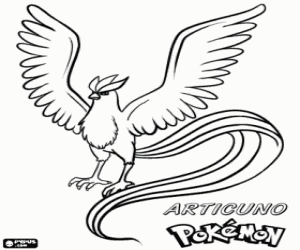 раскраска Articuno, легендарная птица покемонов