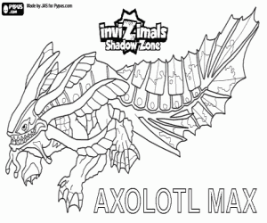 раскраска Axolotl Max, Invizimals Зона Теней