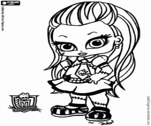раскраска Baby Frankie, Baby Monster High