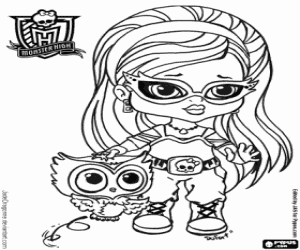 раскраска Baby Ghoulia, Monster High Baby