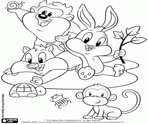 раскраска Baby Looney Tunes с зверушки