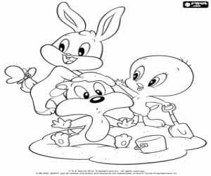 раскраска Baby Looney Tunes на пляже