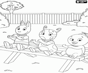 раскраска Backyardigans на лавочке
