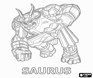 раскраска Bakugan трицератопсов, Saurus