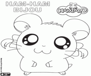 раскраска Bijou, Hamtaro хомяк