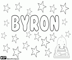 раскраска Byron, Английский имя для мальчика