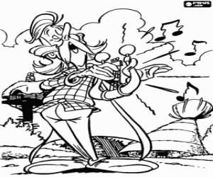 раскраска Cacofonix с лирой