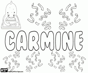 раскраска Carmine, имя для мальчика