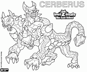 раскраска Cerberus, Invizimals Затерянные племена