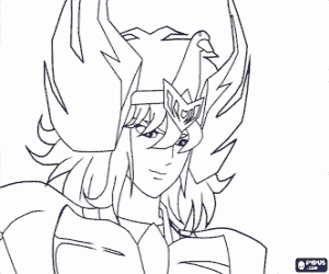 раскраска Cignus Hyoga, Saint Seiya