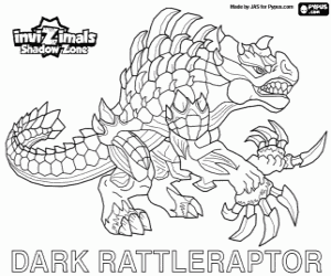 раскраска Dark Rattleraptor, Invizimals Зона Теней