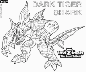 раскраска Dark Tiger Shark,Invizimals Затерянные племена